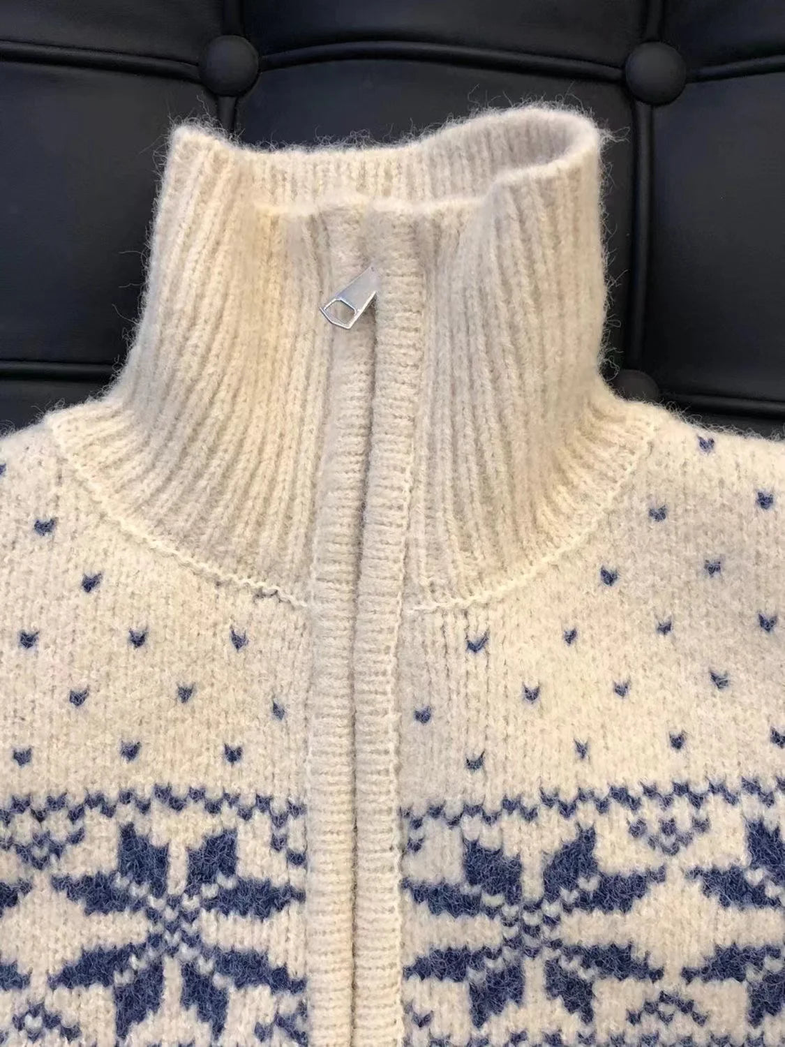 Lunivop Knit Zip Up Cardigan Women Cozy Fair Isle Zipper Front Sweater Jacket Teen-Girl Fall Winter Casual Chic Outfit