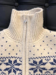 Lunivop Knit Zip Up Cardigan Women Cozy Fair Isle Zipper Front Sweater Jacket Teen-Girl Fall Winter Casual Chic Outfit
