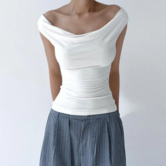 Lunivop Camis and Tanks Women Sleeveless Swing Collar Backless Tie Back Ruched Top Summer Ladies Daily Outfit