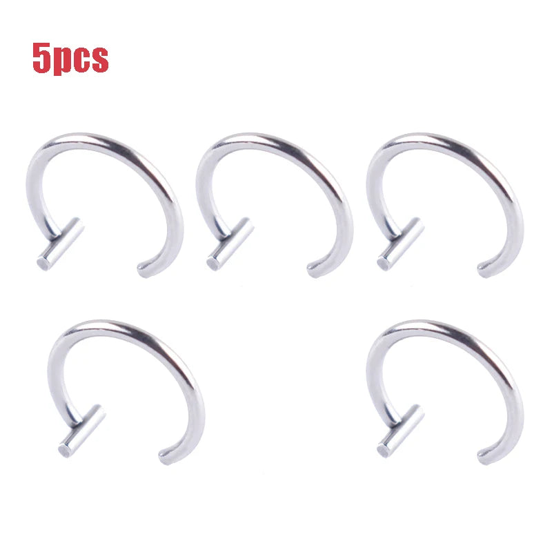 Lunivop  5Pcs/set Lip Nose Rings Neutral Punk Lip-shaped Ear Nose Clip Fake Diaphragm with Perforated Lip Hoop Body Jewelry Steel Ring