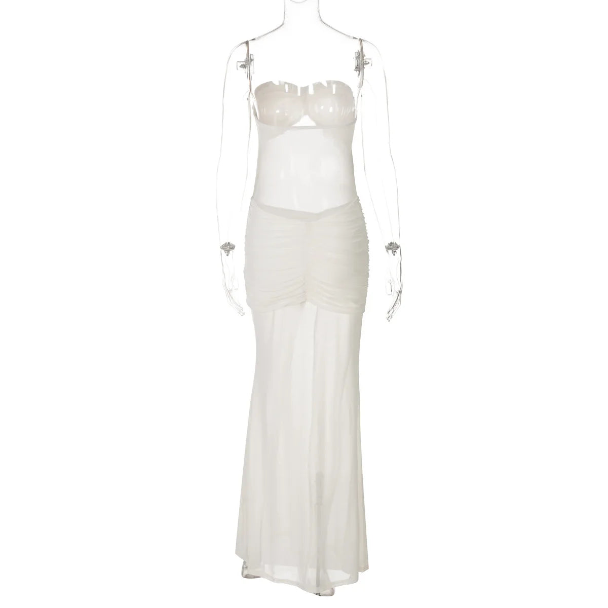 Lunivop  Summer Fashion New Women's Elegant and Sexy Hollow Mesh Holiday Style Resort Anti Drooping Skincare Long Dress