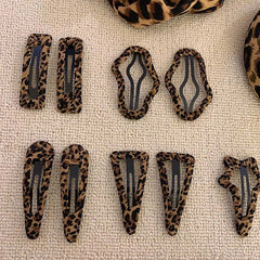 Lunivop  2Pcs Korean Leopard Print Hair Clips for Women Girls Sweet Cute Star BB Clips Bangs Hairpin Y2K Clips Headdress Hair Accessories