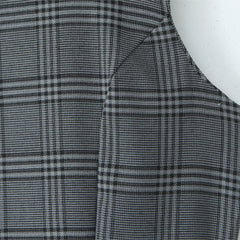 Lunivop  Sexy O neck Gray Plaid Print Sleeveless Mini Dress Low Waist Spliced Folded Pleated Swing Women Tank Dresses Short Robe