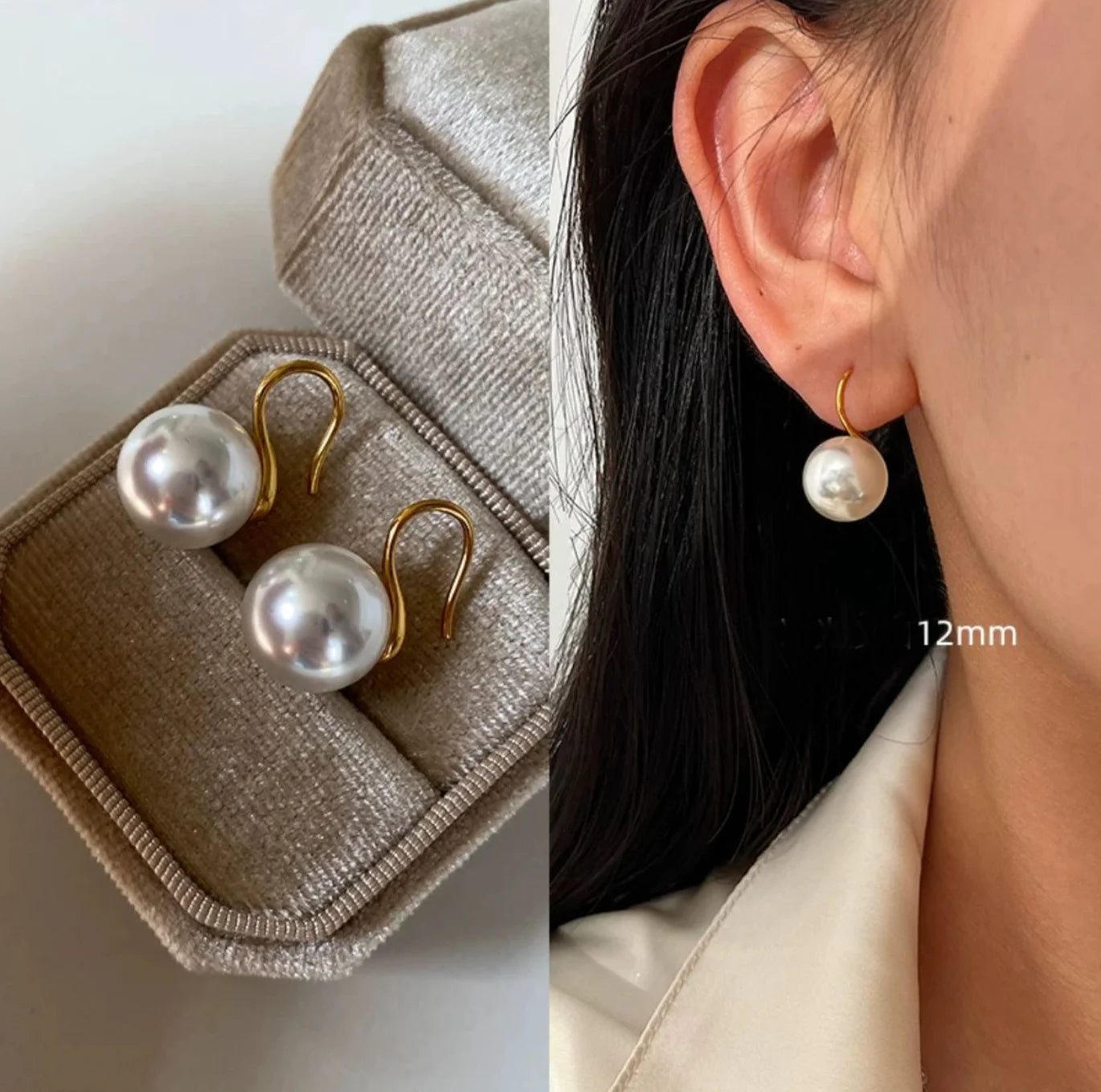 Lunivop Trendy Simple Grey White Pearl Earrings for Women Exquisite Needle Studs Sweet Elegant Party Jewelry Wedding Gifts