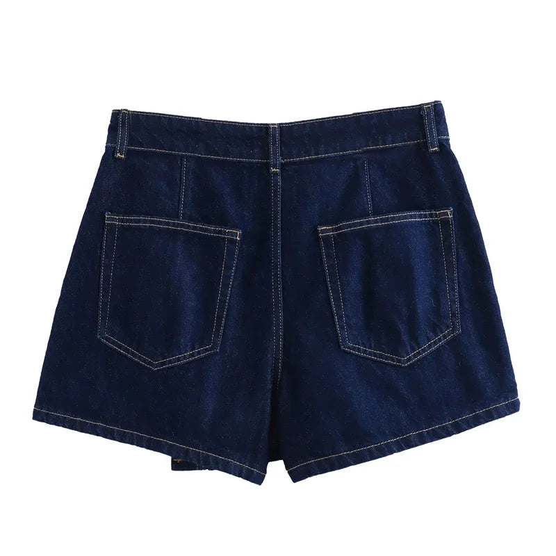 Lunivop Blue Denim Shirt Woman Short Sleeve Cropped Shirt Women Summer Short Tops Woman Streetwear Y2k Stylish Women's Blouses