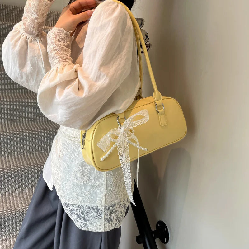 Lunivop  Silver Ballet Sle Large Capaci Women's Handbag Pillow Bag Versatile Underarm Bag Single oulder Bag for Young Women