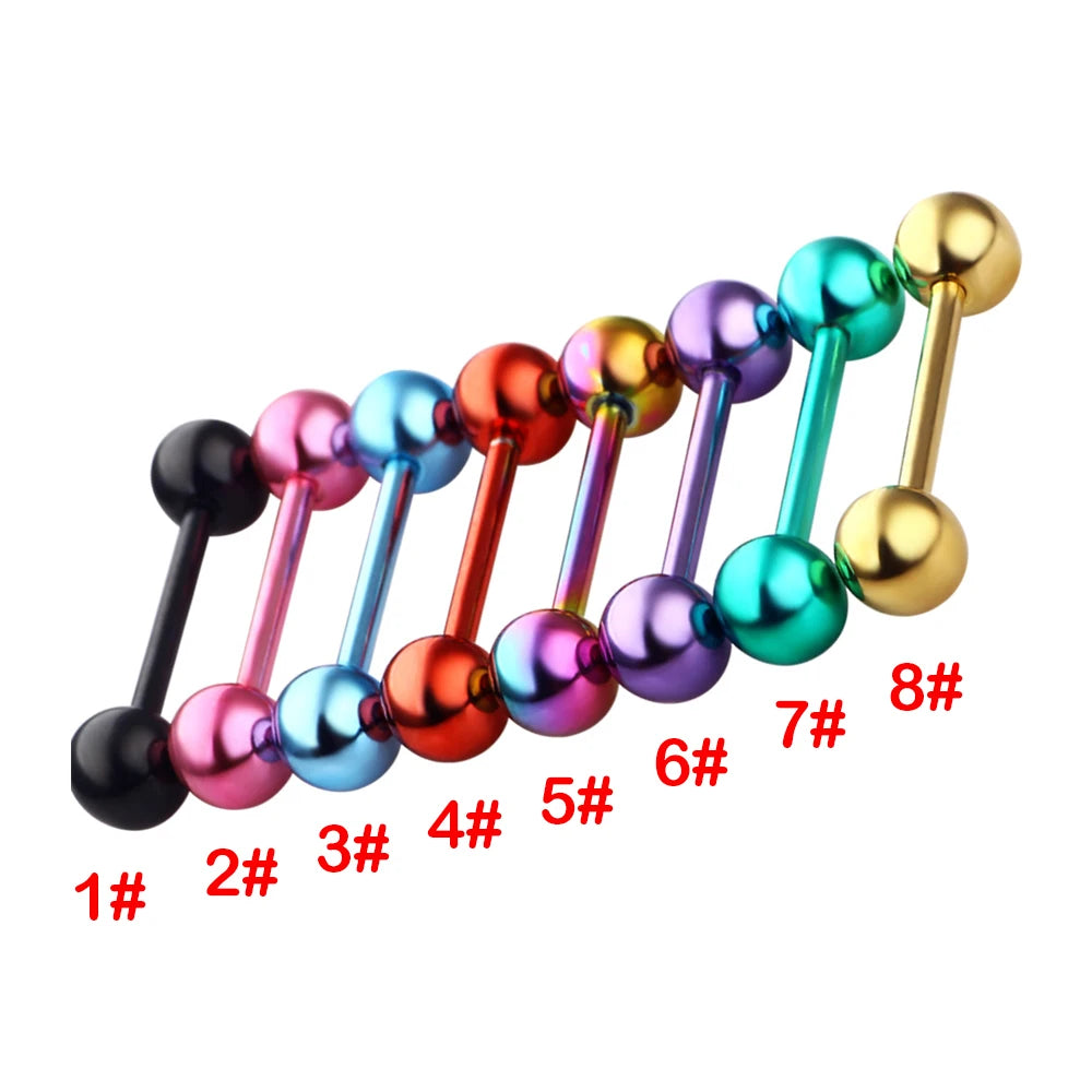 Lunivop 1PC Tongue Piercing Ball Women 316L Stainless Steel Colorful Industrial Earrings Cartilage Ear Studs Men Body Jewelry Wholesale