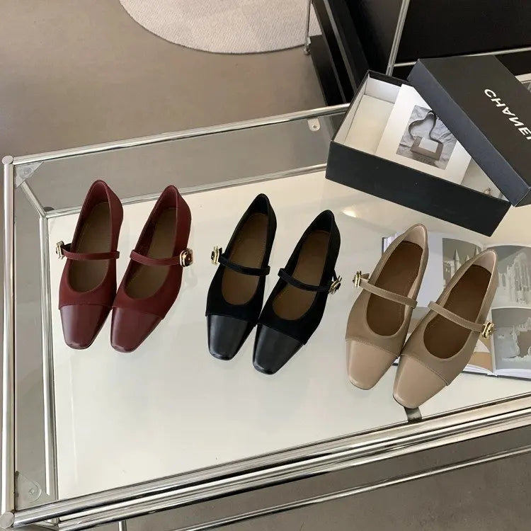 Lunivop New Spring Designer Mary Jane Shoes Women's Elegant Square Toe Shoes Women Flat Shoes Fashion Casual Dress Outdoor Ballerinas
