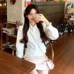 Lunivop  Sweet White Women's Blouses Japan Korean Style Early Autumn Shirt Women Subcultural Y2k New Blusas Mujer Lolita Sweet
