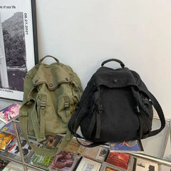 Lunivop  Korean Retro Washed Canvas Shoulder Bag Women's Vintage Handbag Casual Cloth Bags