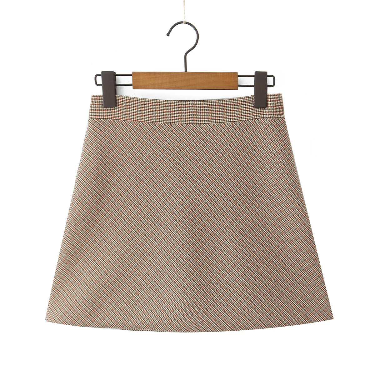 Lunivop  Autumn Winter High Waist Houndstooth Plaid Mini Skirt Women Side Zipper A line Short Skater Party Femme
