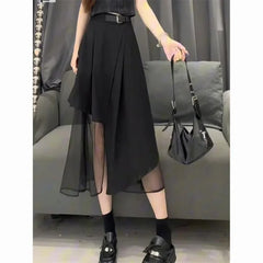 Lunivop  Summer New Fashion Splicing Korean Design Mid-length Skirt Elegant Ladies Skirt Fashion Vintage Skirt For Women