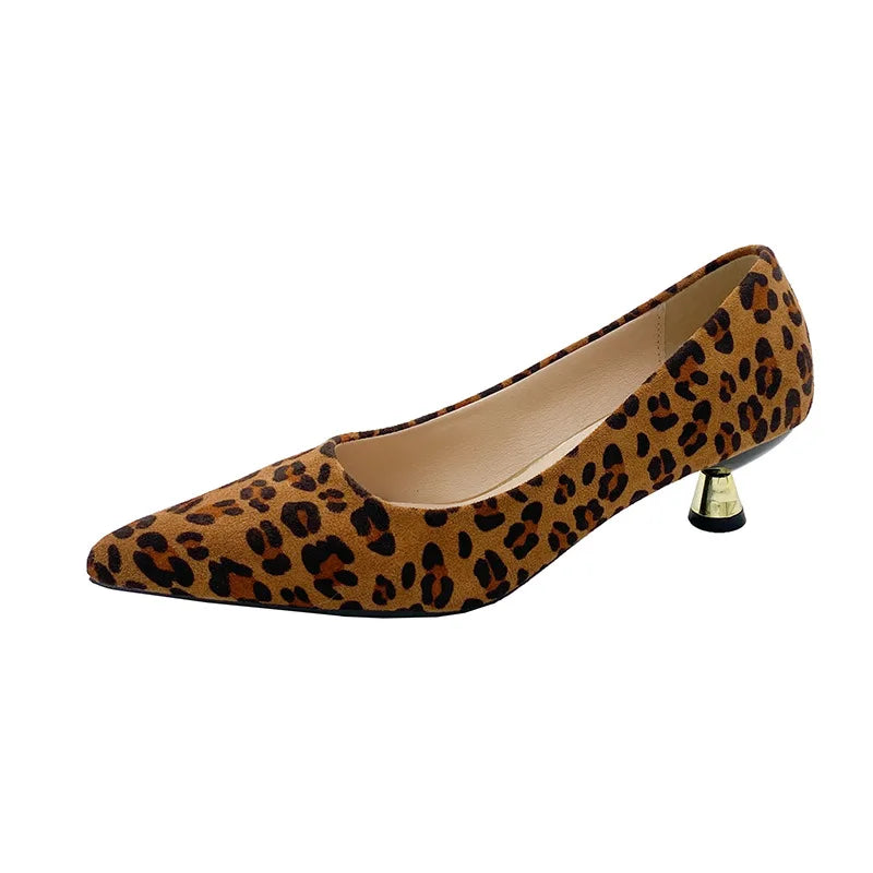 Lunivop Women's Leopard Print Slip-On Stiletto Heels New Non-Slip Fashion Outdoor Shoes Ladies Shallow Sexy Pumps Zapatos De Mujer