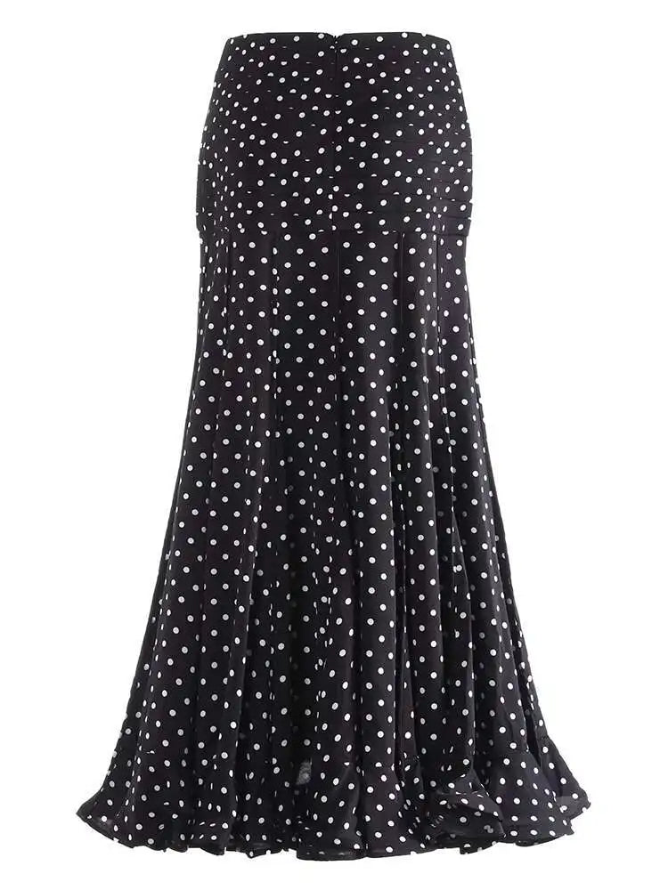 Lunivop  Fashion Women's High Waist Skirt Polka Dot Flounce Elegant A Line Female Skirts New Tide