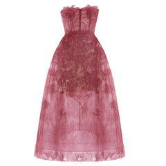 Lunivop Fashion Women Dress Sleeveless Strapless Solid Color Lace Female Summer Party Dresses New Tide