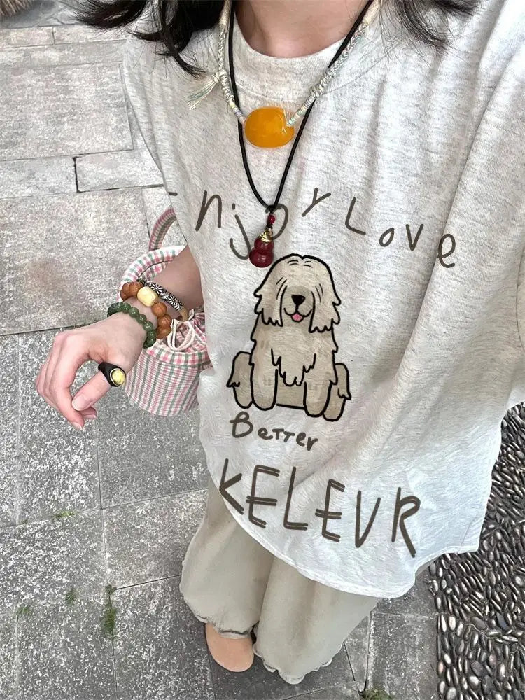 Lunivop  Women T Shirts Preppy Style Cartoon Printed Short Sleeve Summer Fashion Loose Sweet Tops Funny Female Tshirt Casual