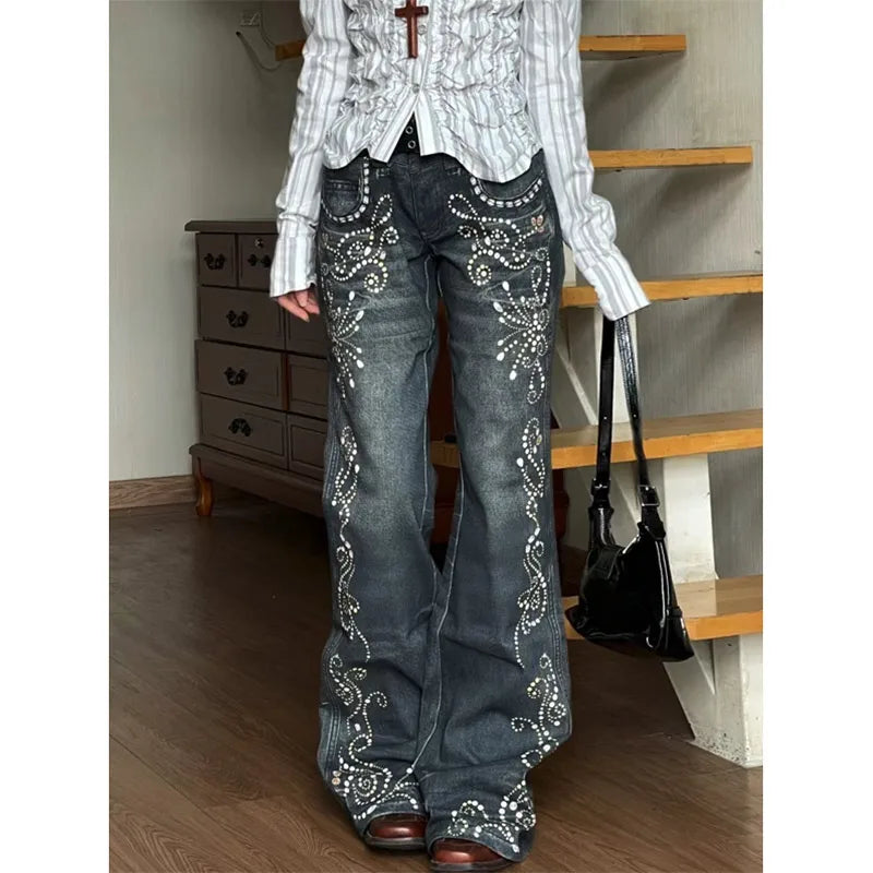 Lunivop Blue Women Jeans High Waist Fashion American Vintage Streetwear Y2K NEW Wide Leg Jean Female Denim Trouser Baggy Denim Pants