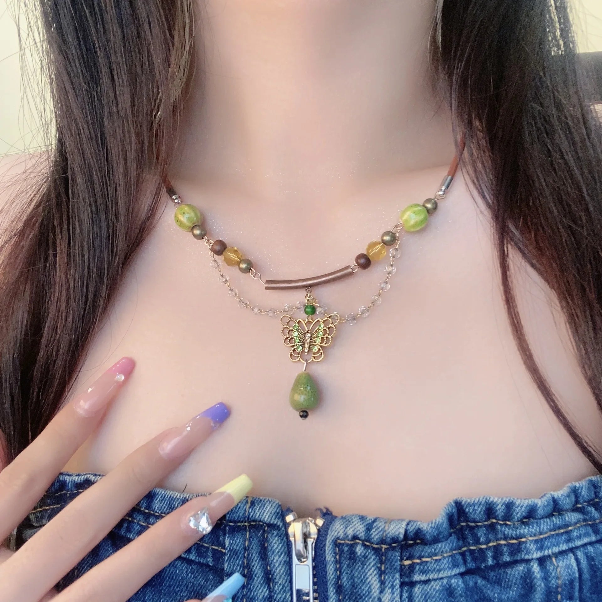 Lunivop Beautiful Fairy Pearl Heart Necklace Fairycore Goblincore Cottagecore Handmade Y2k Necklace Gift Present Fairy Magic