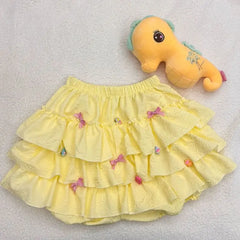Lunivop  Korean Sweet Summer New Female High Waist Patchwork Folds Cartoon Bow Fashion Sexy High Street Loose Ball Gown Short Skirts