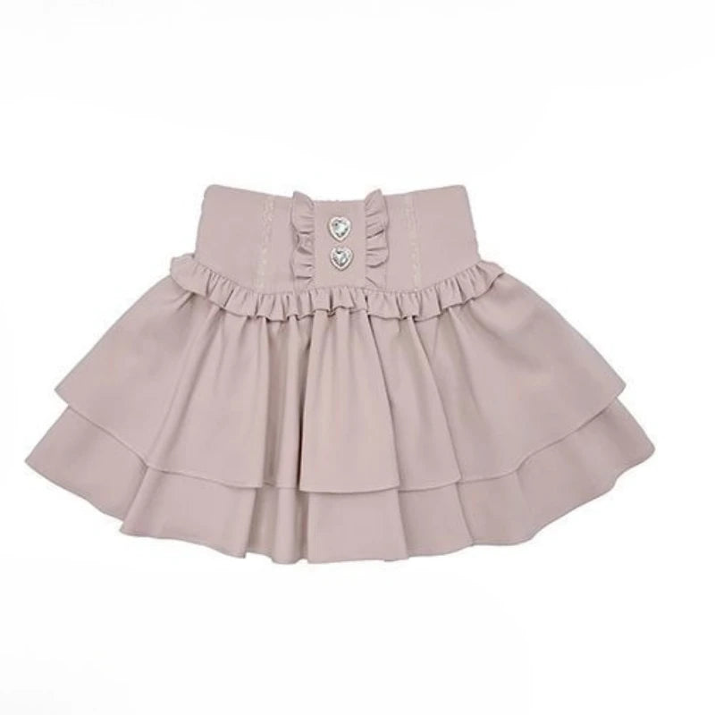 Lunivop  Harajuku Lolita Sweet Kawaii Skirt Y2k Aesthetic High Waist Grunge Casual Woman Skirts Streetwear Ruffled Pleated Mujer Faldas