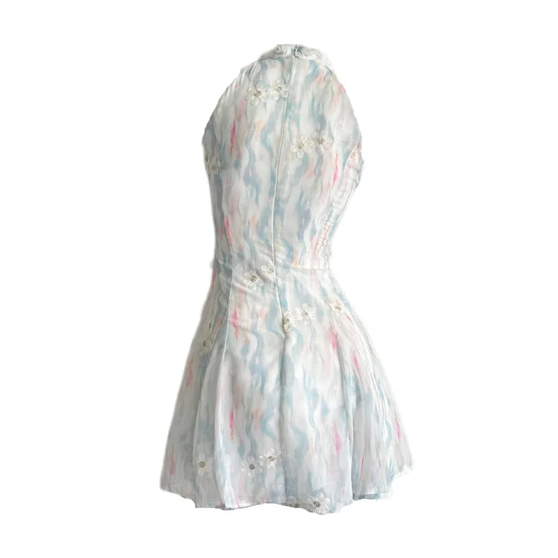 Lunivop Fashion Patchwork Slim Dress Women's Round Neck Sleeveless Casual A Line Dresses 2025 Summer New Tide