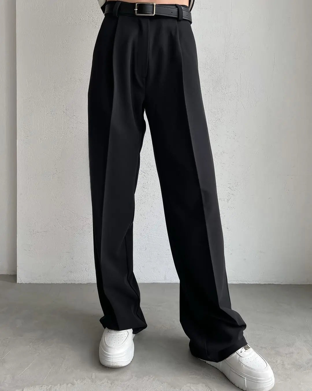 Lunivop  Korean Fashion Women Suit Pants Simple Commuting Loose Straight Trousers New High Waist Wide Pants Woman Clothes
