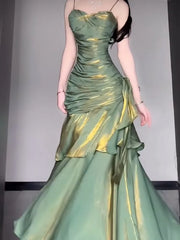 Lunivop  Oversize Green Camisole Dress for Women Sexy Slim Waist Bodycon Fishtail Dresses 2025 Summer New Mid-length Vestidos De Mujer