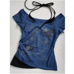 Lunivop  Subculture Woman Clothing Y2K Punk T-shirts American Vintage Sweet Sexy Short Female Clothing Green Summer Casual Popular Tops