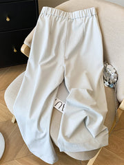 Lunivop Casual Elegant Wide Leg Pant Women Vintage High Waist Loose Korean Trousers Fall Winter Pockets Solid Simple Retro Pants