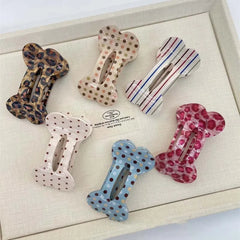 Lunivop  Fashion Leopard Print Bone Hair Claw For Women Classic Colorful Polka Dot Hair Clip Back Head Clip Cute Hair Accessories