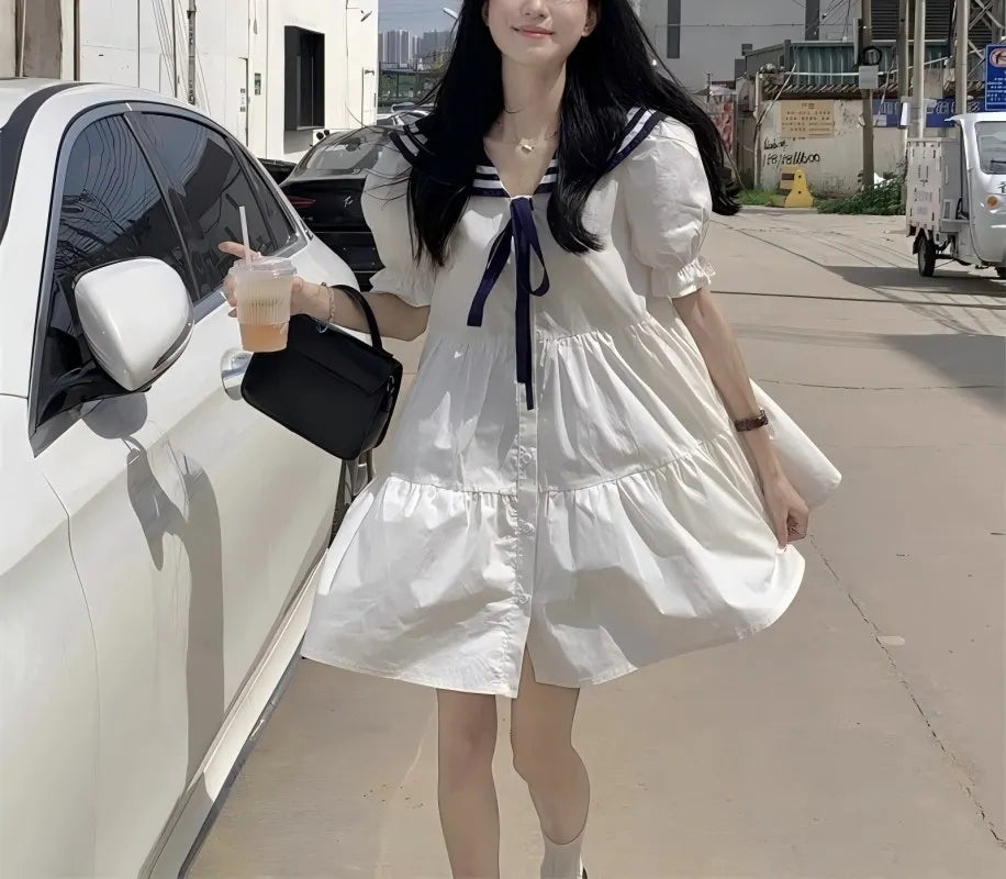 Lunivop Japanese Style Navy Collar Womens Dresses Summer Short JK Dres –  lunivop