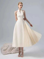 Lunivop Women Fashion Dress Lapel Hollow Out Sleeveless Patchwork Pleated Waist Asymmetric Elegant Dresses Summer New