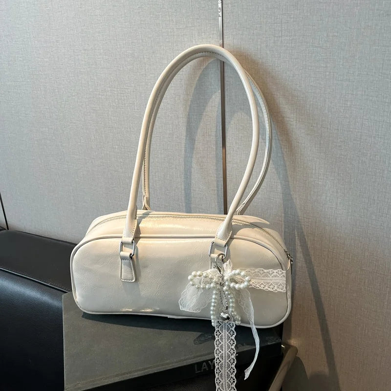 Lunivop  Silver Ballet Sle Large Capaci Women's Handbag Pillow Bag Versatile Underarm Bag Single oulder Bag for Young Women