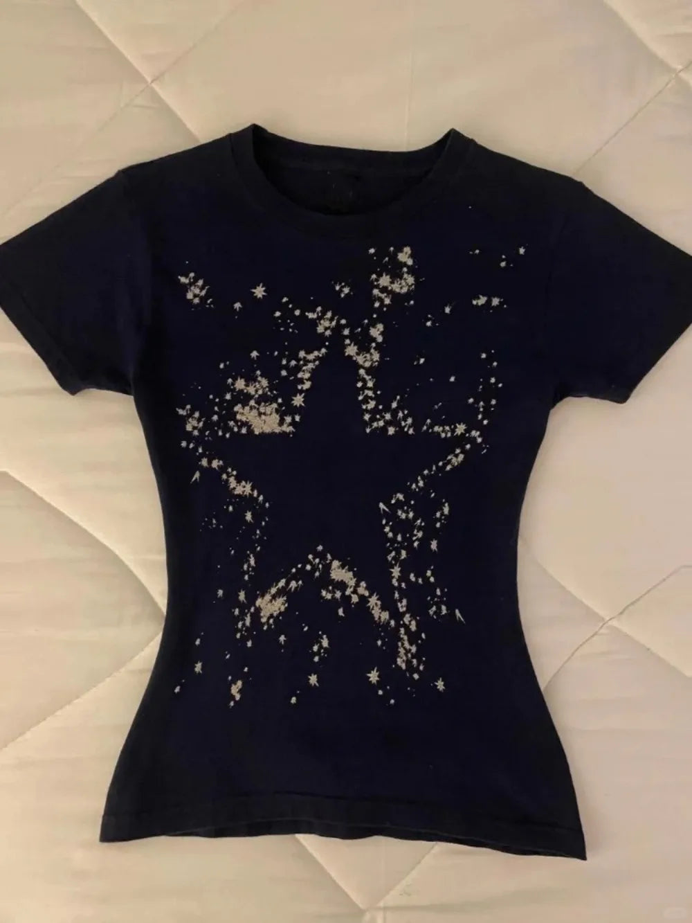 Lunivop  Literary Vintage Moda Print Slim Tops Spice Girls Y2K Goth American New Half Sleeve Mujer Streetwear New Casual T-shirt