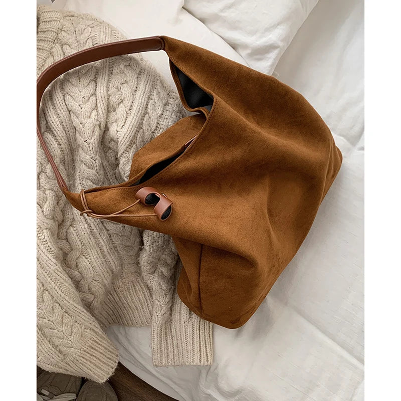 Lunivop  Korean Tote Large Capacity Bag Retro Niche Underarm Bags for Women Autumn Winter New