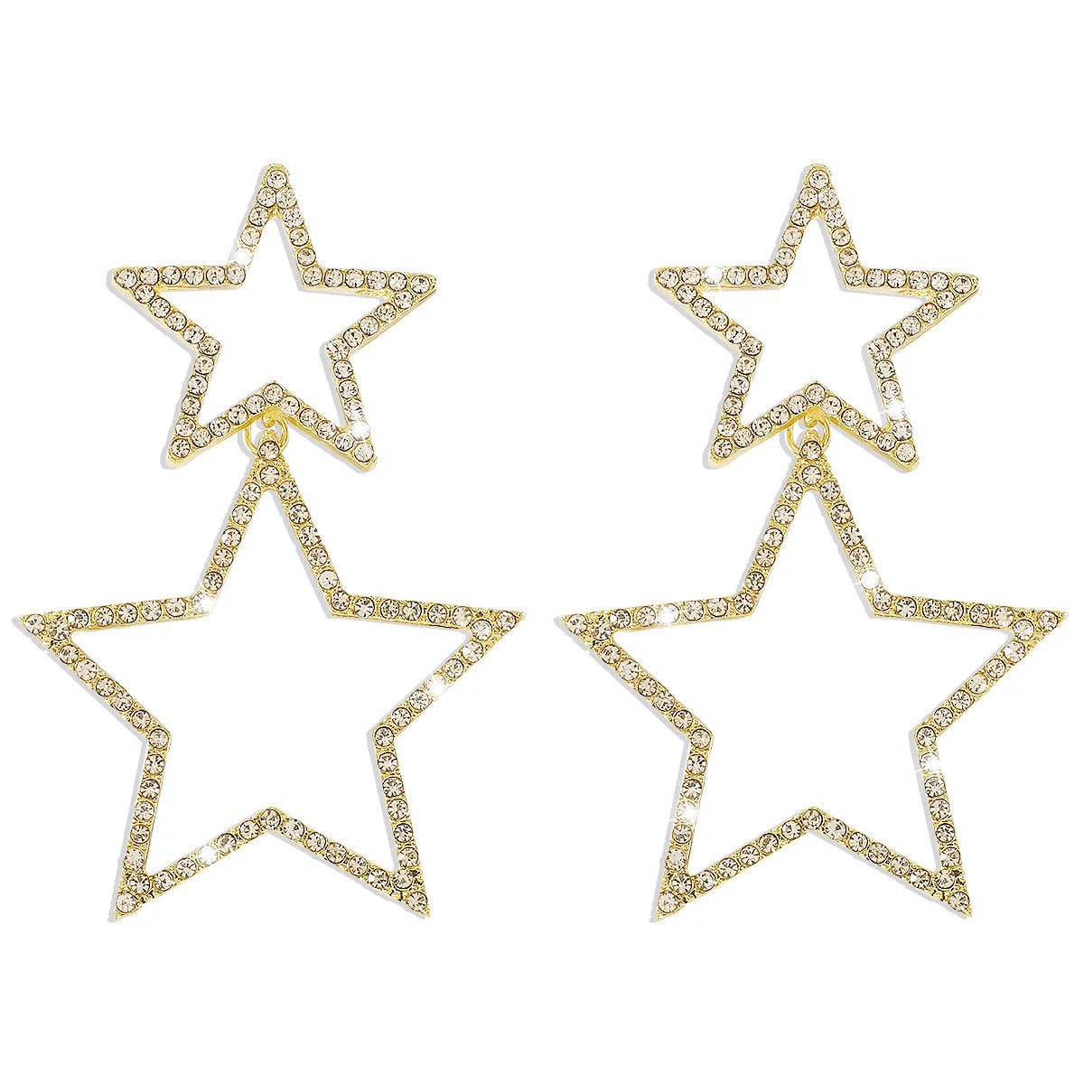 Lunivop New Fashion Rhinestone Big Star Dangle Stud Earrings for women Personality Trendy Temperament Earrings Party Jewelry Gift