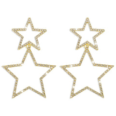 Lunivop New Fashion Rhinestone Big Star Dangle Stud Earrings for women Personality Trendy Temperament Earrings Party Jewelry Gift