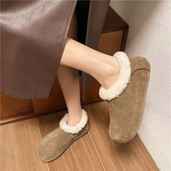 Lunivop Women New Winter Casual Shoes Soft Flat Moccains Non-slip Loafers Fashion Comfort Warm Plush Slip on Female Cotton Shoes