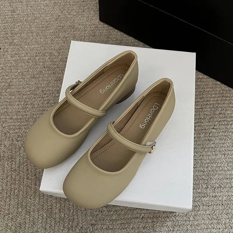 Lunivop New Women Flats Fashion Round Toe Shallow Mary Jane Shoes Soft Casual Ballet Shoes Low Heel Single Shoes Zapatos De Mujer