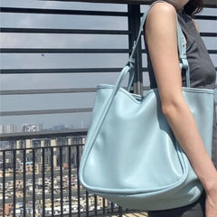 Lunivop  Sweet Lovely Blue Tote Bag Women Leather Large Capacity Shoulder Bags Ladies Everyday Commuter Casual Underarm Bag