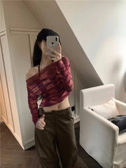 Lunivop  Sweet Mesh Long Sleeve Sun Protection T-shirts Summer See Through Thin Tee Shirt 2025 New Sexy Slim Fit Top for Women