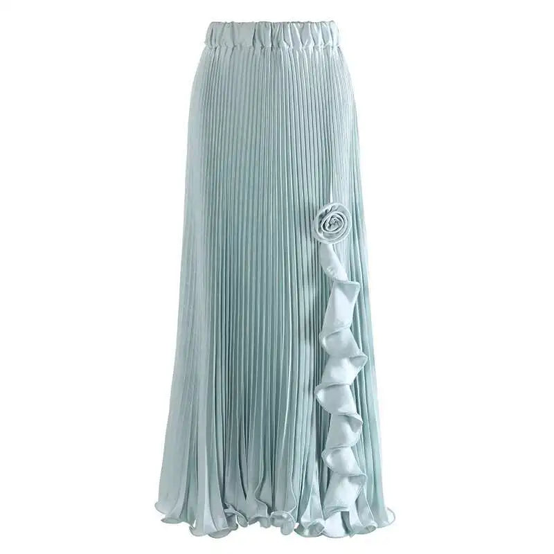 Lunivop Fashion Women's High Waist Skirt 3D Flower Asymmetric Lotus Leaf Edge A Line Female Skirts New Tide