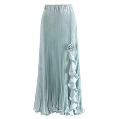 Lunivop Fashion Women's High Waist Skirt 3D Flower Asymmetric Lotus Leaf Edge A Line Female Skirts New Tide