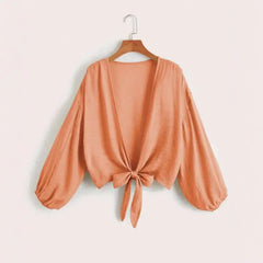 Lunivop  Women's Beach Cover irt Bikini Top Cotton Polyester Long Sve Lantern Sve Commute Sle Regular Thin Non-deformable
