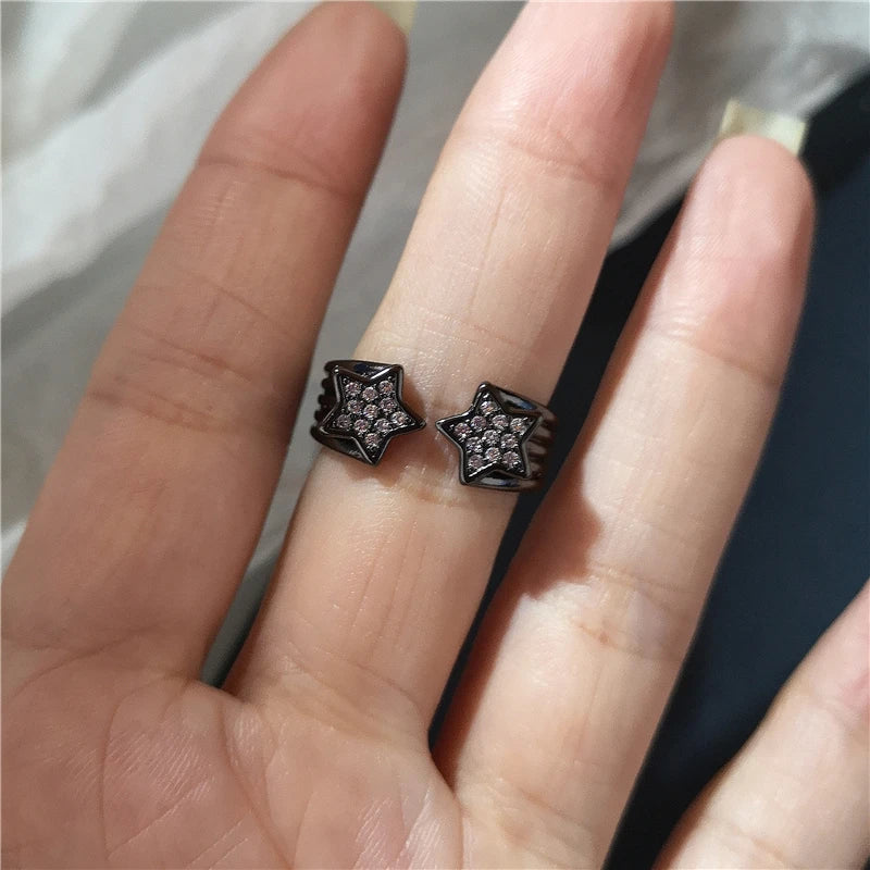 Lunivop Kpop Creative Y2K Gothic Irregular Crystal Star Bowknot Aesthetic Rings Women Grunge Punk Vintage Fashion Jewelry Accessories