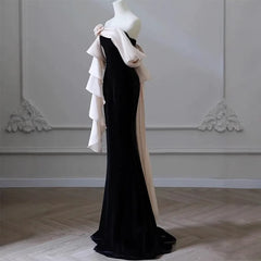Lunivop  New French High End Strapless Mermaid Dresses Luxury Constrast Color Partwork Flower Appliques Vestidos Back Cross Lace Up Gown