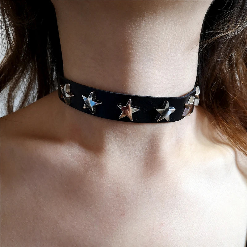 Lunivop Punk Pink Butterfly Star Cross Rope Chain Choker Necklace For Egirl Y2k EMO Goth Harajuku Aesthetic Grunge Jewelry Accessories