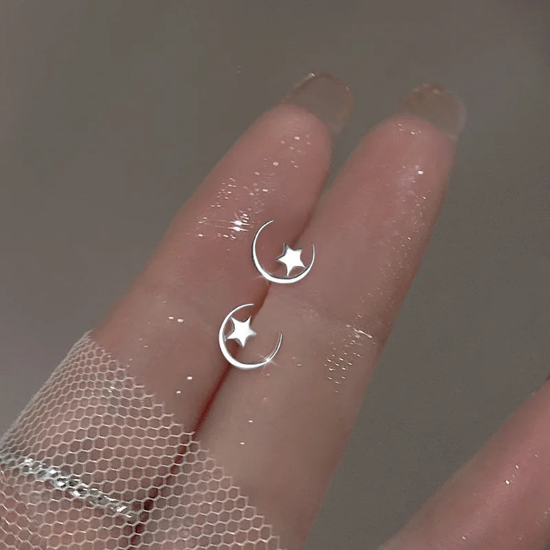 Lunivop  Needle Shiny Zircon Stud Earrings Women Style Cute Sweet Jewelry Accessories Simple Fashion Jewelry Accessories