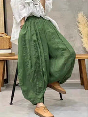 Lunivop  Slimming Summer Thin Breathable Linen Wide Leg Knife Pants Casual Pants Women's Lantern Pants Artistic Patchwork Drapey Sle