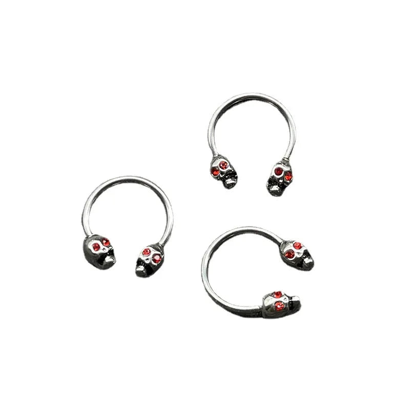 Lunivop Punk Skull Piercing Nose Ring Titanium Steel Nariz Piercing Ear Cartilage Tragus Goth Piercing Jewelry Labret Lip Stud
